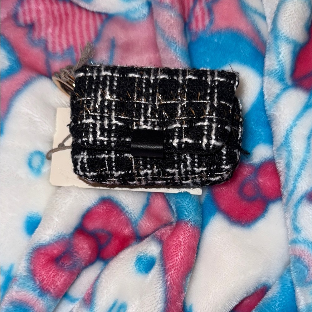 Black and White Tweed Mini Bag